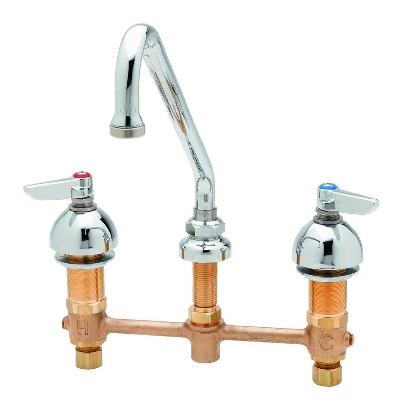 T&S Brass Two Handle Widespread Bathroom Sink Faucet in Chrome Plated | Ferguson