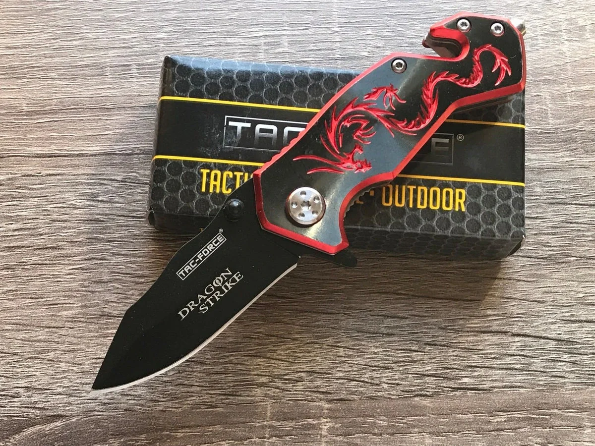 Tac Force Red Dragon Strike Assisted Fantasy Pocket Knife (TF-686BR)