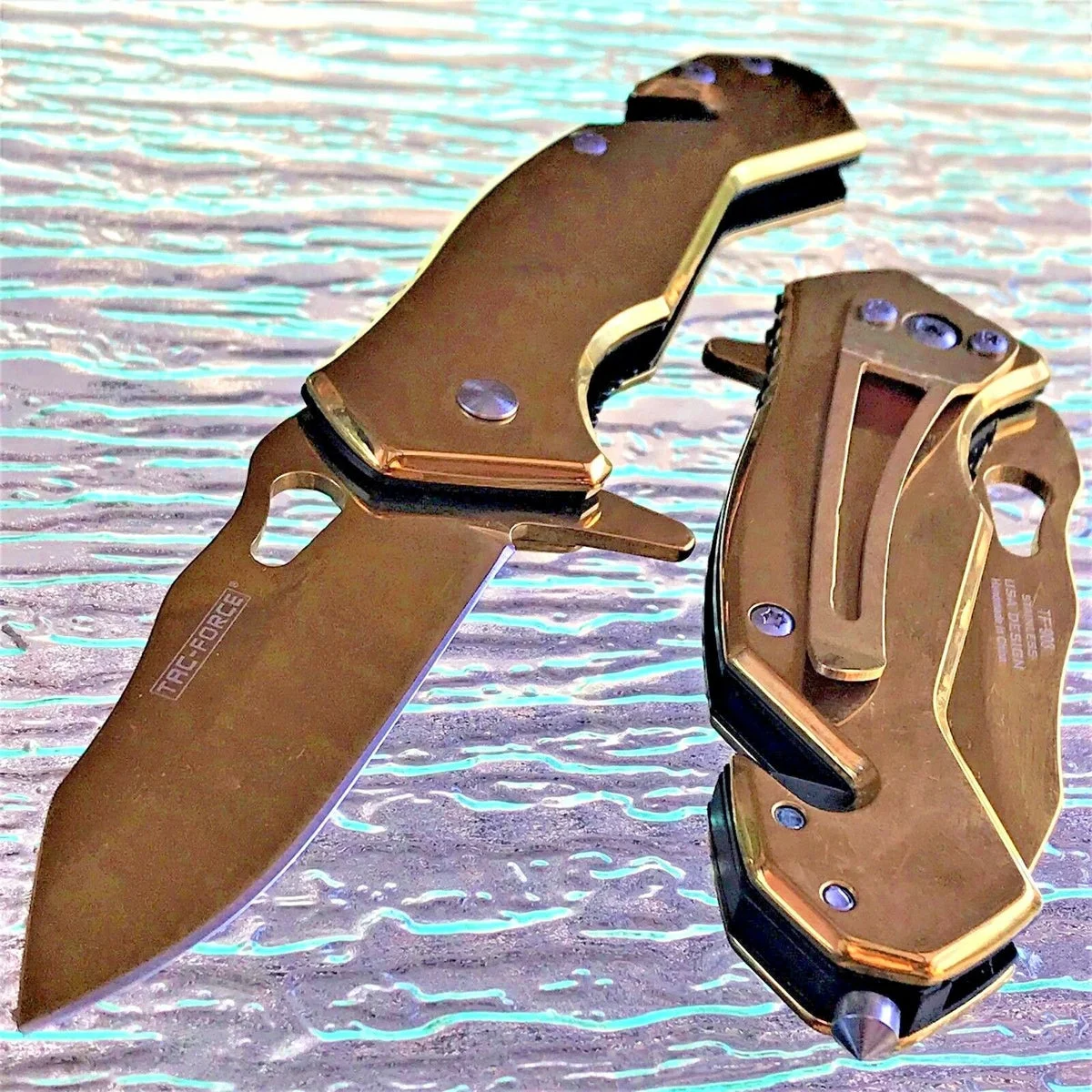 Tac Force TF Tactics Mini Gold Tactical Folding Pocket Knife TF-903GD