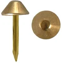 Tacks, polished plated brass,1/4" diameter cone shaped,per 100