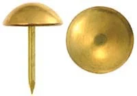 Tacks, polished plated brass,1/4" diameter high domed,per 100