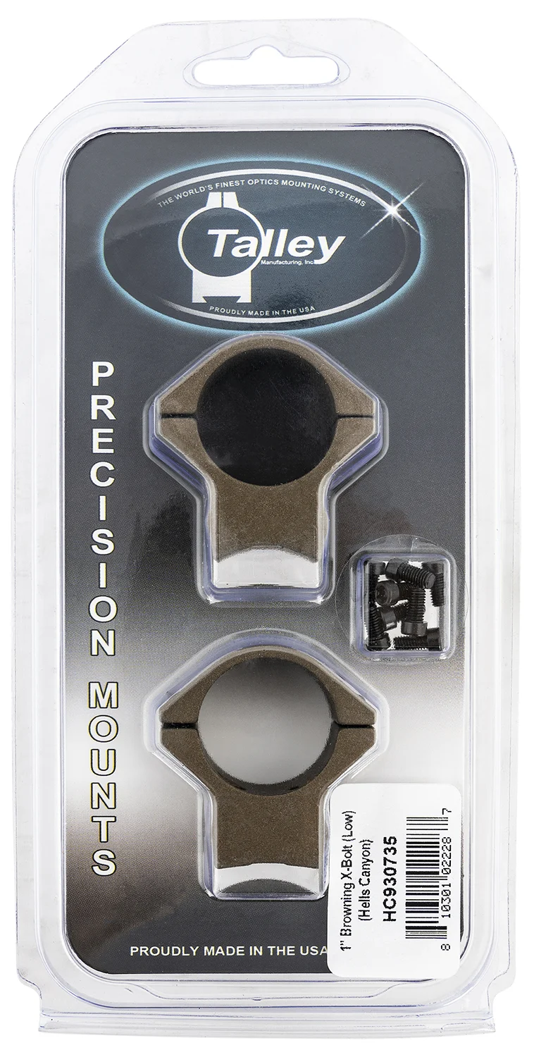 Talley HC930735 Scope Mount/Ring ComboBurnt Bronze Aluminum 1″ Tube X-Bolt Low Rings Short/Long Action 0 MOA