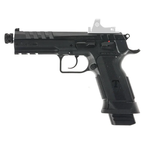 Tanfoglio Force Duty 9mm, 4.9" Threaded Barrel, Cerakote Black, Rapid Sight, Optics Ready, RSMC Comp, 20rd Mag