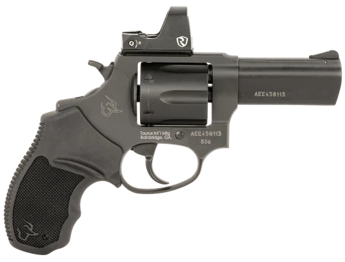 Taurus 856 T.O.R.O. 38 Special, 3" Barrel, Black Stainless, Optic Ready Frame, Rubber Grip, Riton Red Dot, 6rd