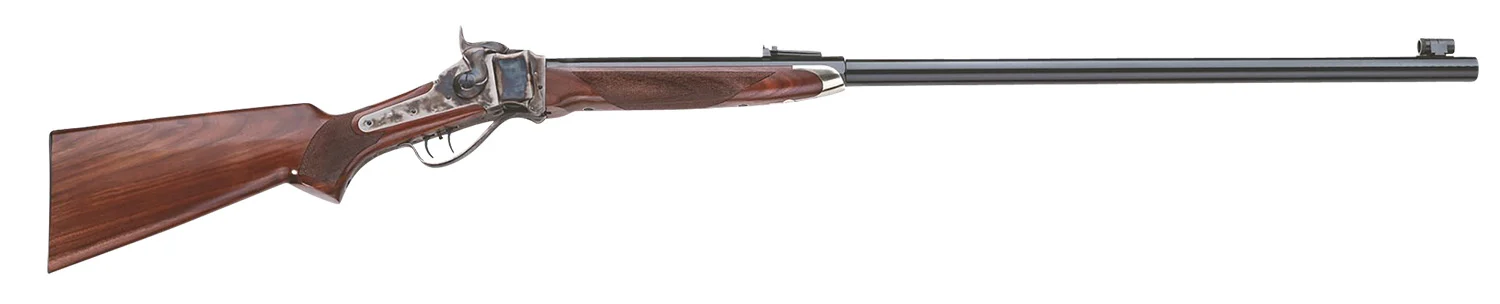 Taylors & Company 210144 1874 Sharps Long Range 45-70 Gov 1rd 34″ Black Half Octagonal Barrel, Color Case Hardened Rec, Fixed Walnut Checkered Stock