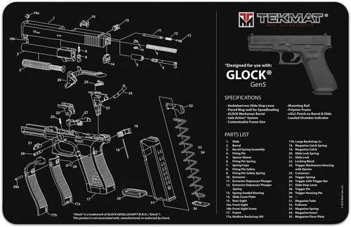 TEKMAT ARMORERS BENCH MAT 11"x17" GLK G5