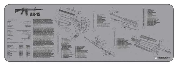 TEKMAT ARMORERS BENCH MAT 12"X36" AR-15 GREY