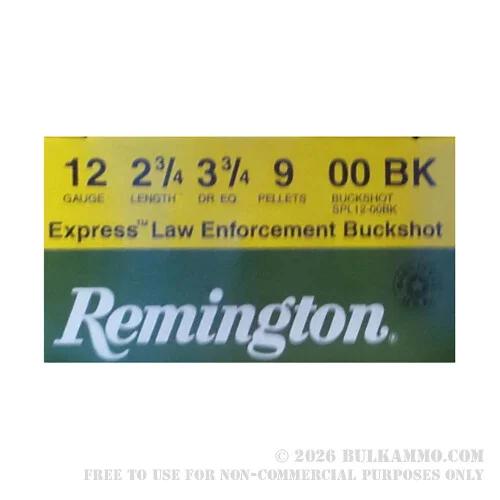 25 Rounds of 12ga Ammo by Remington Express LE - 2-3/4"00 Buck