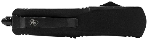 Templar Knife Black Rubber Gen II Slim 3.50" OTF Dagger Plain Black Oxide Stonewashed 440C SS Blade/5.05" Black Rubber Coated Aluminum Features Glass Breaker Includes Pocket Clip/Sheath
