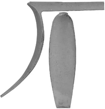 Tennessee Bean Style Buttplate, wax cast steelOverall length 4-1/2", width 1-1/4", comb 3-3/8"