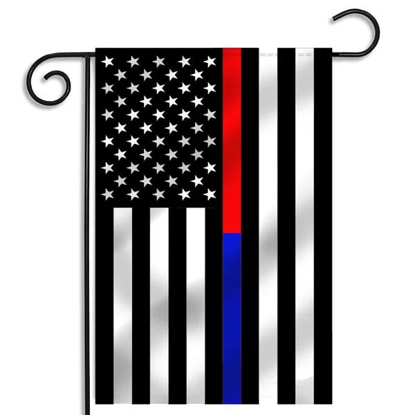 Thin Red Line & Thin Blue Line American Garden Flag, 12.5″x18″