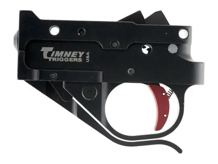 Timney Triggers 10222C Replacement TriggerSingle-Stage Curved Trigger with 2.75 lbs Draw Weight & Black/Red Finish for Ruger 10/22