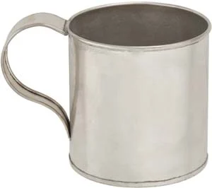 Tin Mug,holds one quarter of a gallon,32 ounce capacity,correct replica, with hand made appearance