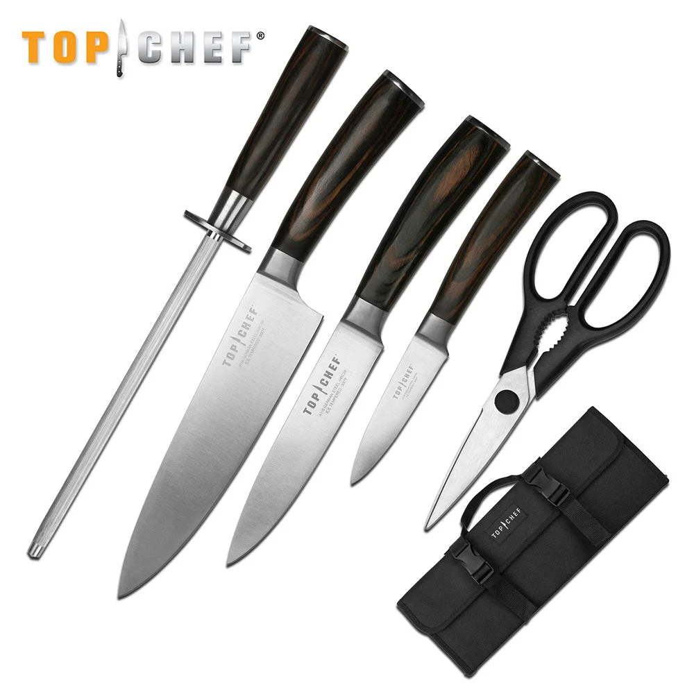 Top Chef 6-Piece Kitchen Knife Set W/ Carrying Case