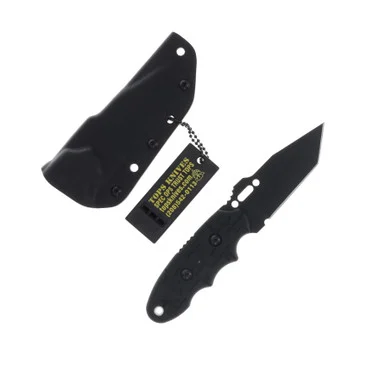 TOPS C.A.T. 203T-01 Fixed Blade Knife 3.25 Inch Plain Black Tanto TP203T01