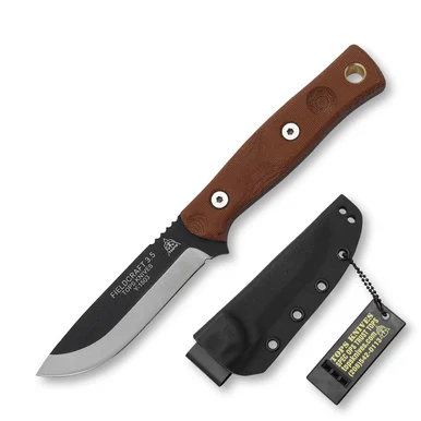 TOPS Fieldcraft 3.5 3.75 Inch Plain Black Traction Coated Drop Point TPMBROS01