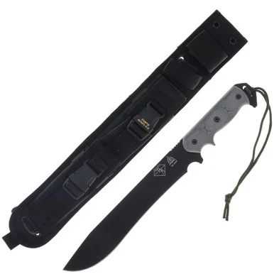 TOPS Knives Armageddon Fixed Blade Black Linen Micarta 10.63in Clip Point TPATRD01