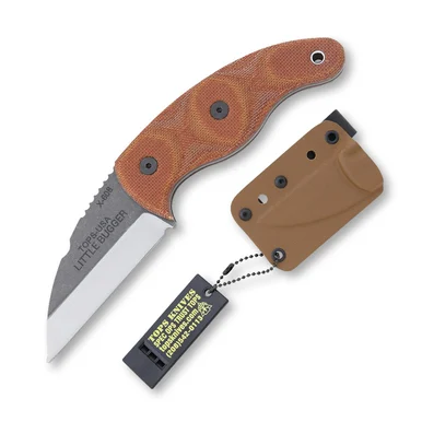 TOPS Knives Little Bugger 2.38in Tumble Finish Wharncliffe Fixed Blade TPLILB01