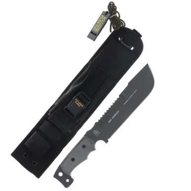 TOPS Knives M4X Punisher Fixed Blade Black Linen Micarta 8.5in Gray Blade TPM4X01