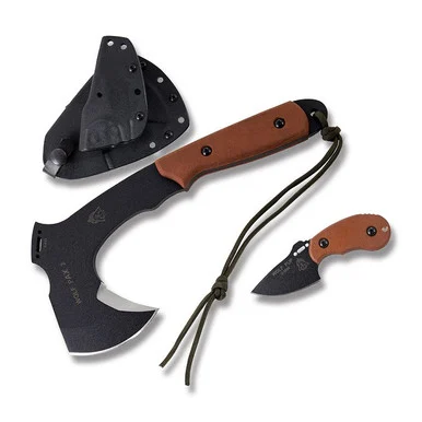 TOPS Wolf Pax 2 Axe Black Traction Coated Carbon Steel/Tan Canvas Micarta TPWPAX02