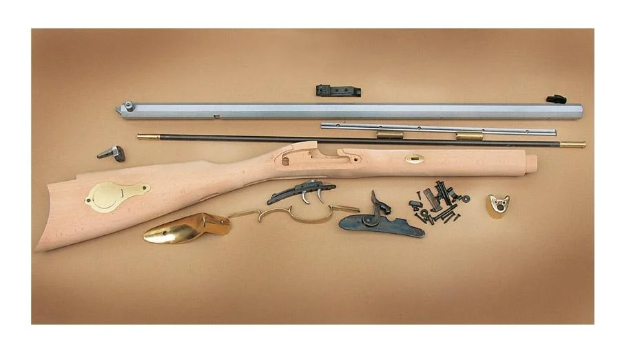 Traditions St. Louis Hawken Rifle Build-It-Yourself Kit .50 Cal 28" White Barrel Raw Hardwood