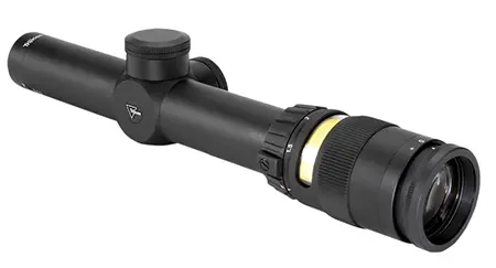 Trijicon 200052 AccuPointBlack Hardcoat Anodized 1-4x 24mm 30mm Tube Illuminated Amber Triangle Post Reticle