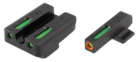 TruGlo TG13FN2PC TFX ProBlack | Green Tritium & Fiber Optic Orange Outline Front Sight Green Tritium & Fiber Optic Rear Sight