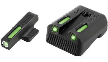 TruGlo TG13KM1A TFXBlack | Green Tritium & Fiber Optic White Outline Front Sight Green Tritium & Fiber Optic Rear Sight