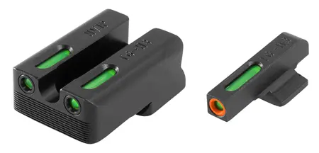 TruGlo TG13NV1PC TFX ProBlack | Green Tritium & Fiber Optic Orange Outline Front Sight Green Tritium & Fiber Optic Rear Sight