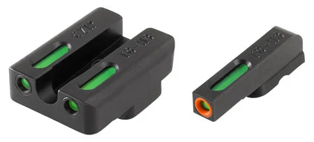 TruGlo TG13TA2PC TFX ProBlack | Green Tritium & Fiber Optic Orange Outline Front Sight Green Tritium & Fiber Optic Rear Sight