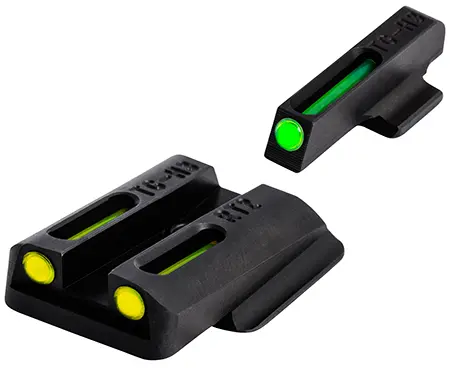 TruGlo TGTG131RT2Y TFOBlack | Green Tritium & Fiber Optic Front Sight Yellow Tritium & Fiber Optic Rear Sight