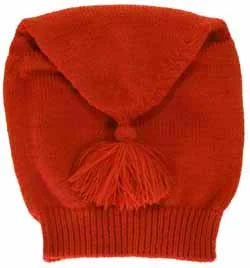 Tube shaped knitted liberty hat, cherry red
