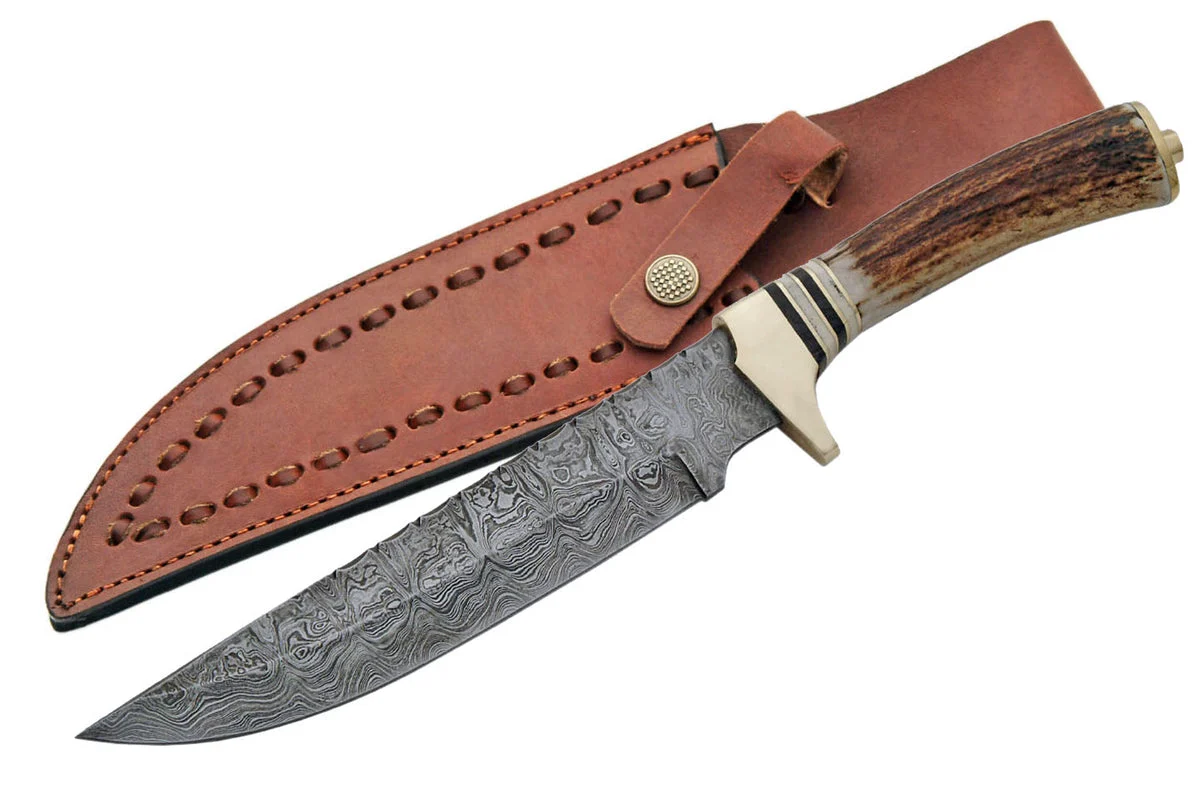 Twist Damascus Hunting Knife
