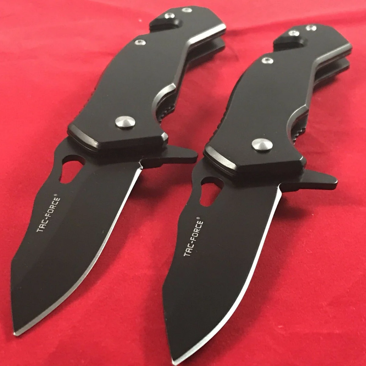 TWO 6.5″ TAC FORCE SPRING ASSISTED TACTICAL FOLDING POCKET KNIFE OPEN TF-903BK