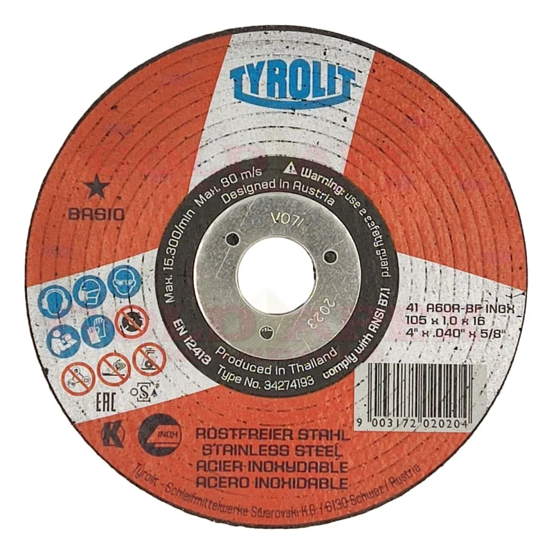 Tyrolit Cutting Disc 4″ for Stainless (Super Thin)