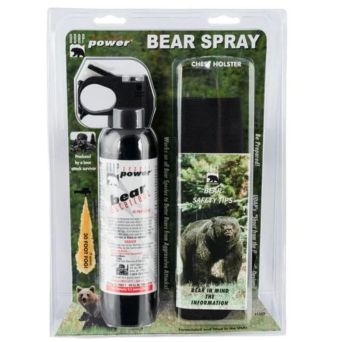 UDAP 15CP Super Magnum Bear Spray with Chester Holster 260gr OC Pepper Up to 35 ft Range