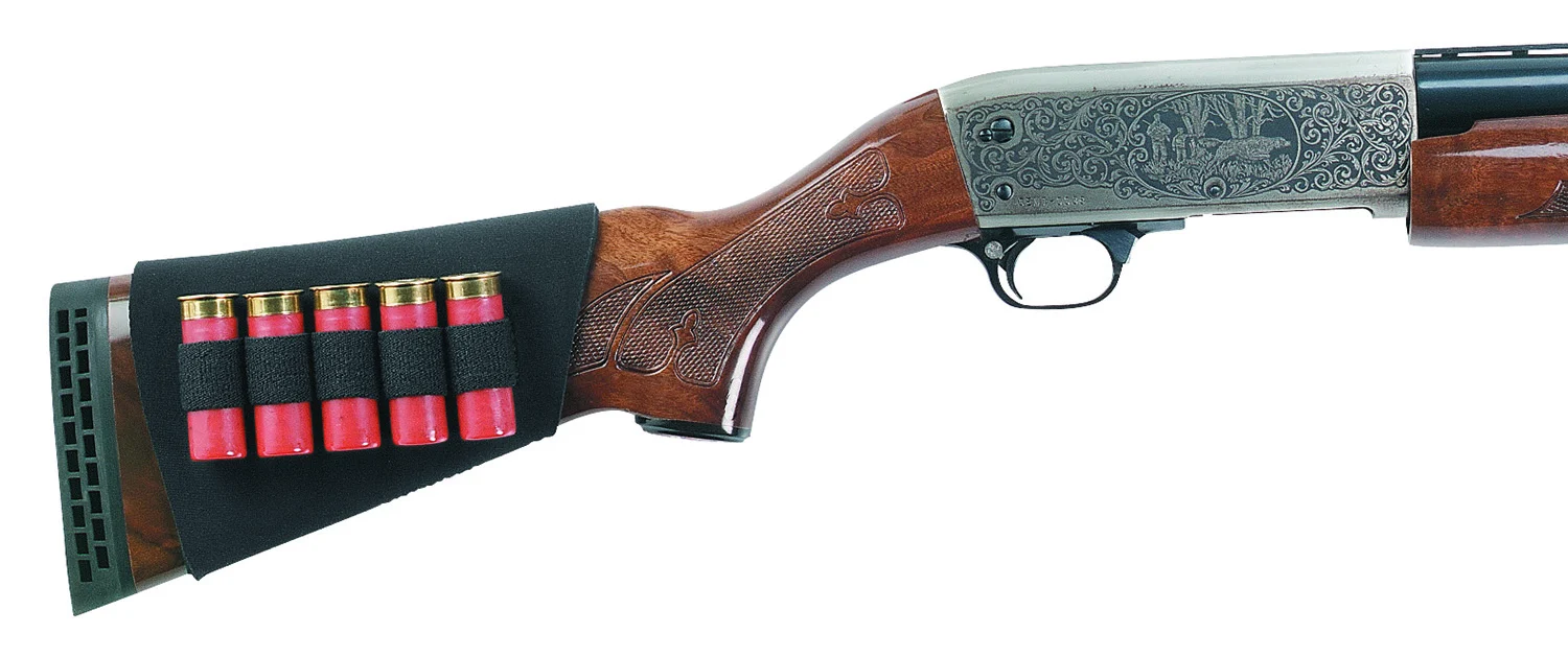 Uncle Mike’s 88493 Buttstock Shell HolderBlack Neoprene 5rd Shotgun