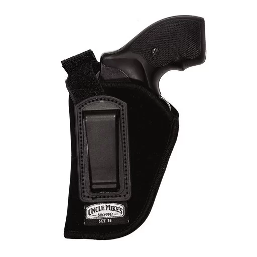 Uncle Mike’s Inside-the-Pant Holster w/ Retent Fits: 2″ Barrel Small Revolver, Left Hand