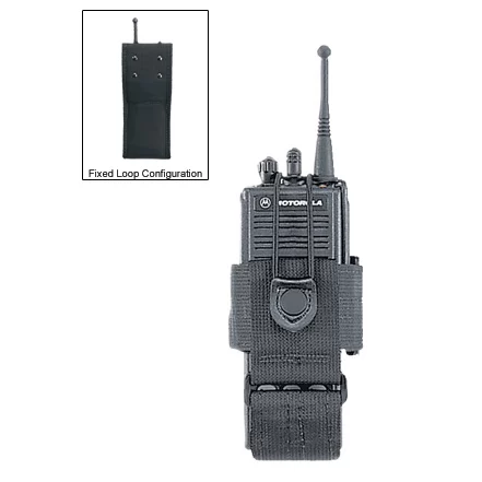 Uncle Mike’s Universal Radio Case, Fixed Belt Loop, Black Cordura Nylon