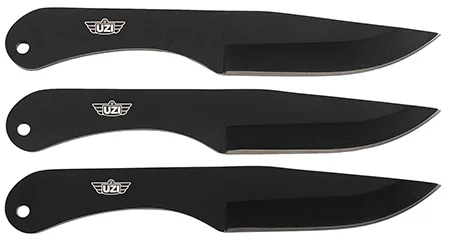 Uzi Accessories UZKTRW004 Throwing Knives IV Three, 8.25″ Plain Black Stainless Steel