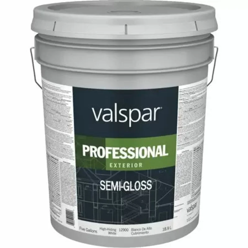 Valspar Professional Exterior Paint 5 Gallon Semi-Gloss Hi-Hide White