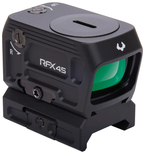 Viridian Weapon Technologies RFX 45, Green Dot Optic, 5 MOA Dot, 24X15.5MM Objective, ACRO Footprint, Matte Finish, Black, Includes Low Picatinny Mount