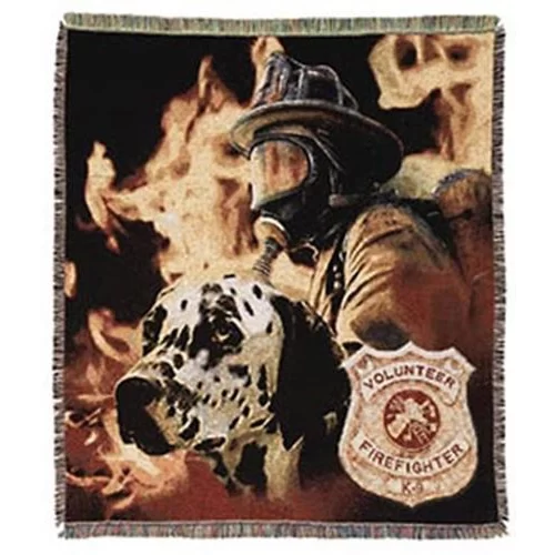 Volunteer Firefighter Dalmatian Afghan Throw