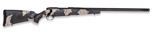 Weatherby Mark V Backcountry Guide 7mm PRC, 22" Threaded Barrel, Green/Tan Sponge Camo, Peak 44 Blacktooth Stock, 3rd