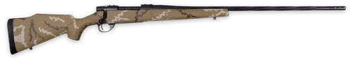 Weatherby Vanguard Outfitter 7mm-08 Remington, 24" Threaded Barrel, Tan w/ Brown & White Sponge Camo, Black Rec, 5rd