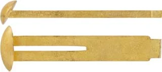 Wedge Key, tiny slanted head, slotted for capture pin, wax cast brass