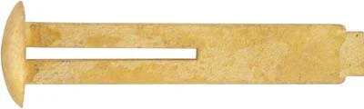 Wedge Key, tiny, straight head, slotted for capture pin,wax cast brass