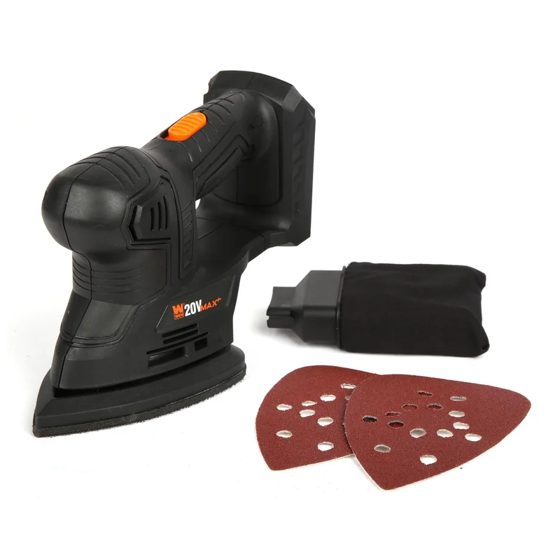 WEN 20401BT 20V Max Cordless Detailing Palm Sander (Tool OnlyBattery Not Included)