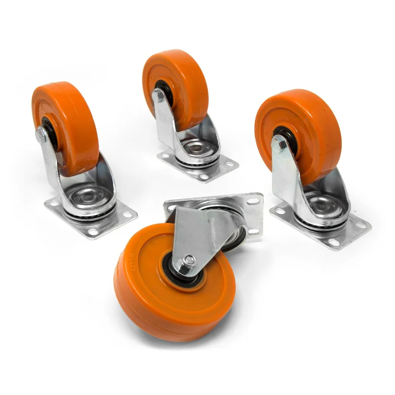 WEN CA4294W 4-Inch 285-Pound Capacity Double Ball-Bearing Polyurethane Swivel Plate Caster (4-Pack)