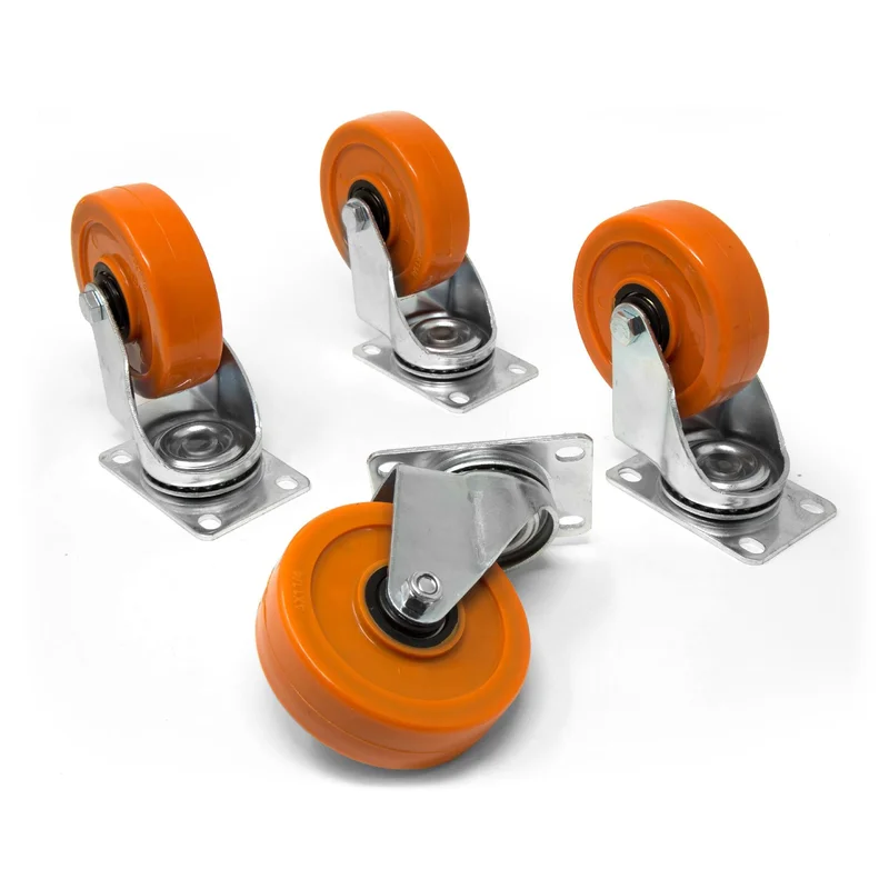 WEN CA4335W 5-Inch 330-Pound Capacity Double Ball-Bearing Polyurethane Swivel Plate Caster (4-Pack)